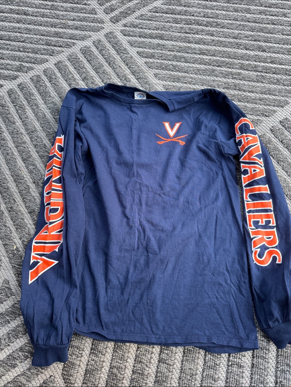 Virginia Cavaliers Delta Pro Weight Navy Blue T-shirt with Red Logo